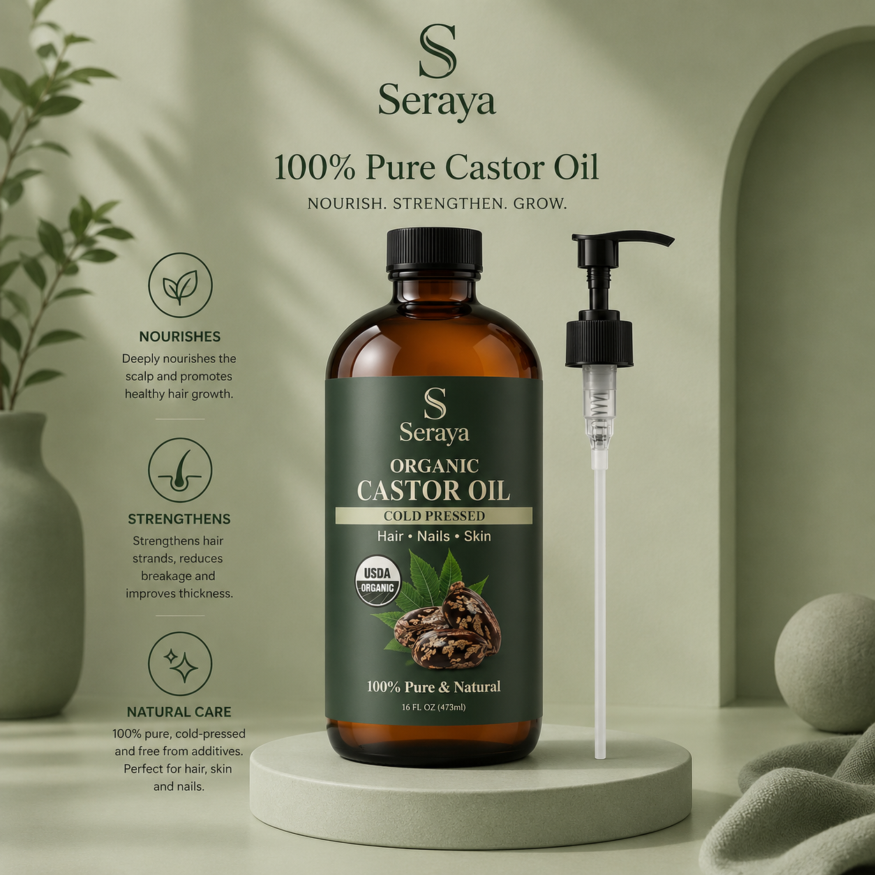 Seraya Organic Castor Oil — 60ml